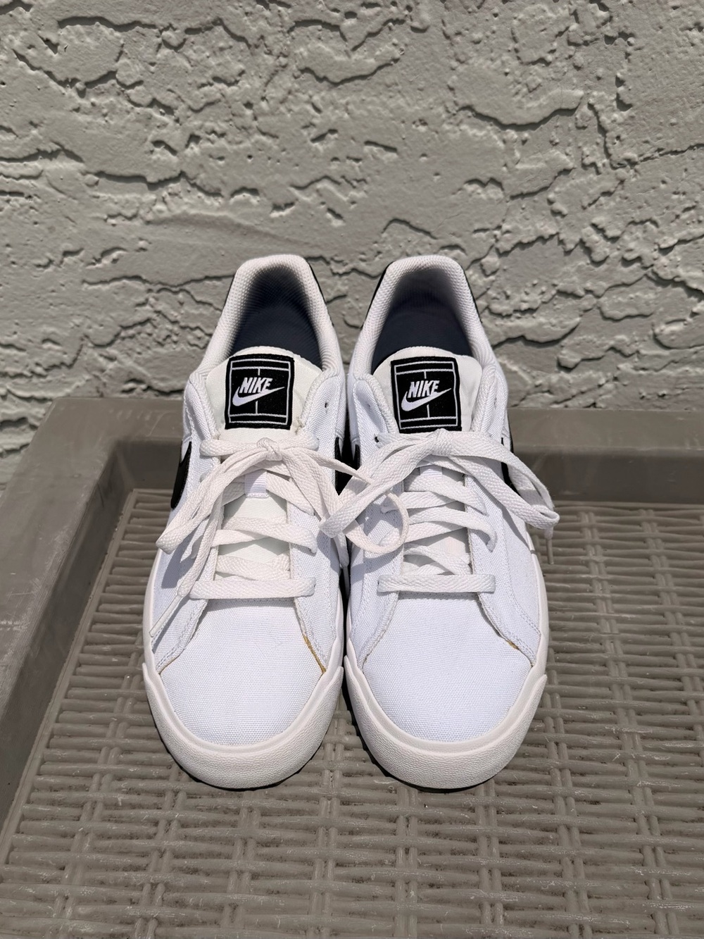 Nike Women’s White and Black Low-Top Sneakers — Classic Court Style - Size 10